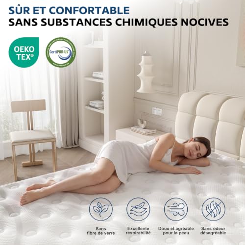 Matelas hybride 160x200 32 cm ressorts ensachés DEWINNER