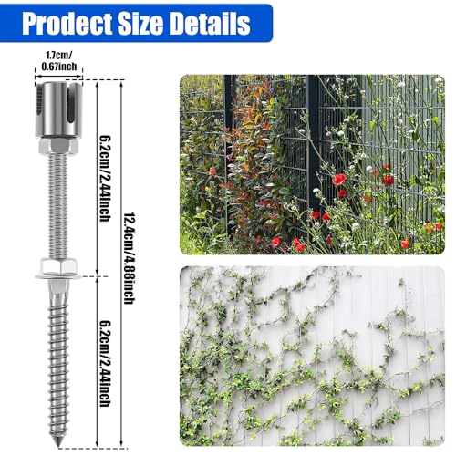 Support pour plante grimpante extérieur NEWFUN câble acier inoxydable de 30 mètres