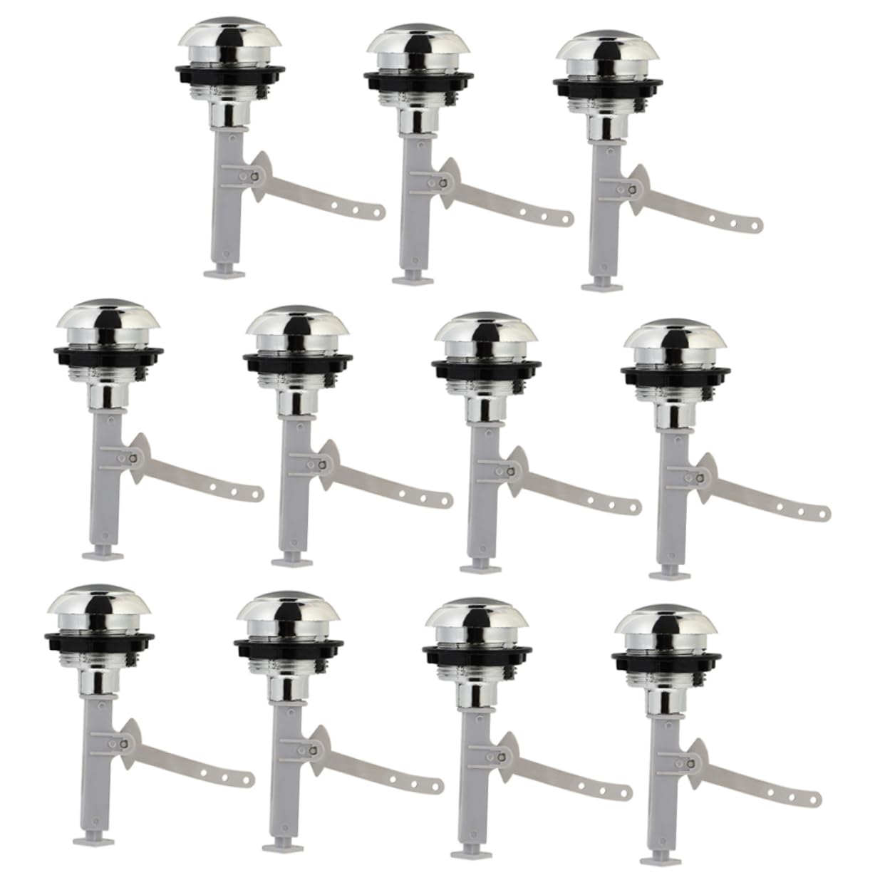 VILLCASE 3 Set Pulsante Della Toilette Pulsanti Serbatoio Wc Toilette Pulsante Parti Sostituzione Del Pulsante Di Scarico Del Gabinetto Sostituzione Del Pulsante Push Abs Argento 12 Pezzi*3