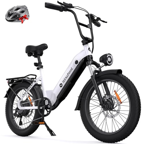 isinwheel U8 Electric Bike for Adults,1000W Peak Motor Ebike,Max 20/28MPH 75-105Miles Range Electric Bicycle,48V 13AH/18AH Battery Commuting 20" Step Thru Fat Tire Ebikes for Adults,7 Speed
