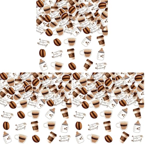 Image of Coffee Baby Shower Decorations Confetti, 200pcs Coffee A Sweet Baby is Brewing Confetti Cup and Bean Double Sided Printing Cardstock for Gender Reveal Celebration Decoration (Pack of 3)
