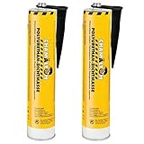 Se puede trabajar a máquina. Chamäleon - Masilla selladora de poliuretano, 2 x 310 ml, color negro