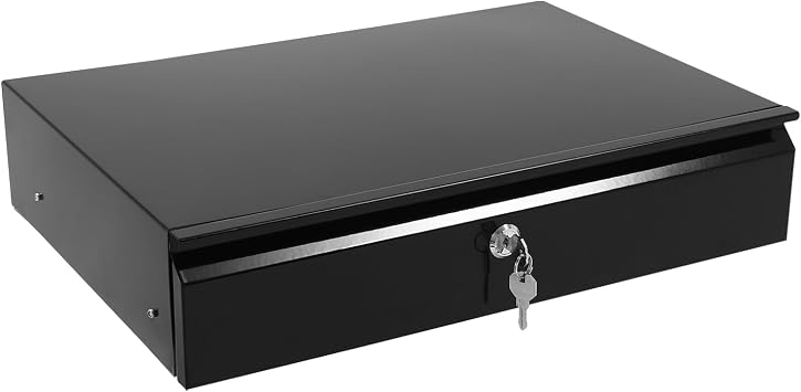 Under Desk Drawer Sliding Pull-Out Drawer, Drawer Storage Organizer for Standing Desks, Pull-Out Desk Drawer for Under Desk, Under Desk Drawer with Lock Black, 17.7x12.2x3.9
