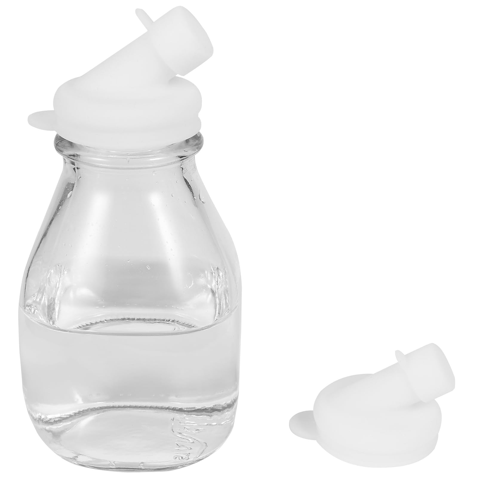 6 Silikon-Milchflaschen Deckel 48mm - Ausgießer Für Glasflaschen, Auslaufsicher