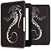 Produktbild kwmobile Amazon Kindle Paperwhite Hülle - Kunstleder eReader Schutzhülle Cover Case für Amazon Kindle Paperwhite (für Modelle bis 2017) - Tribal Drache Design Hellgrau Weiß Schwarz