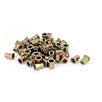 Vista 1 de Tuerca de remache hexagonal para coche, 25 piezas M6 chapado en zinc de acero al carbono, inserción hexagonal Nutsert tono bronce