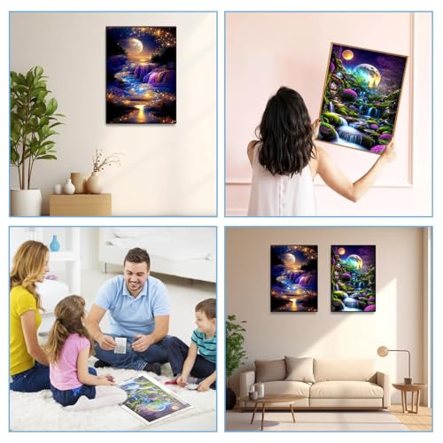 Juego de pintura de diamantes TAIXING de mar de noche, el regalo creativo ideal en pack de 2 6