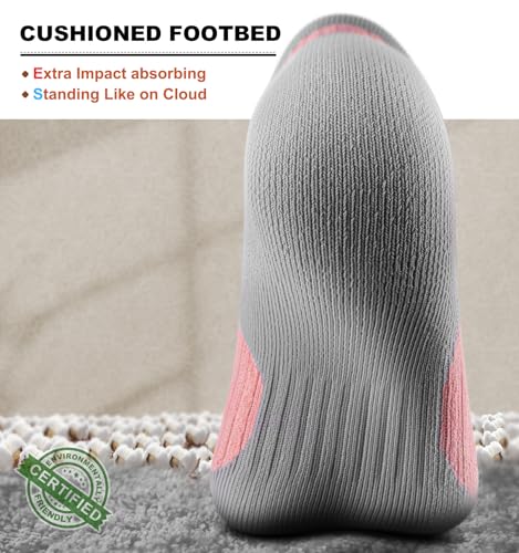 Image of BULLIANT Socks For Women 6Pairs-Womens Athletic Ankle Socks No Show Cushioned for Walking Running-Compression Arch Support