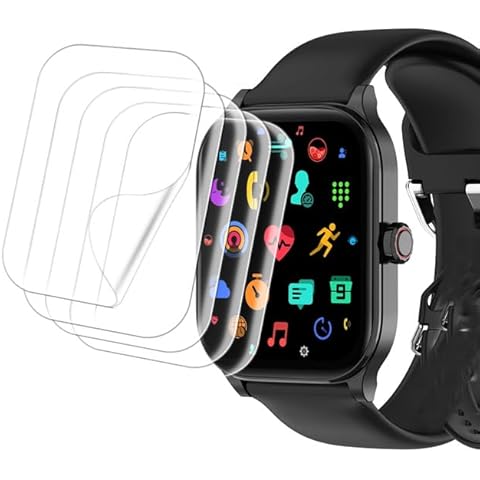 Tznzxm [5 Pack] Compatible with Othalne Smartwatch P68 Screen Protector, Case Friendly HD Clear [Anti-Scratch] [Bubble Free] [Anti-Fingerprint] PET Film for Othalne P68 2.01" Smartwatch Smartwatch Cover