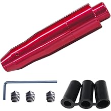 5.7" Long Shifter Knob - Aluminum Alloy Shifter Gear Head with Push Button - Heavy Weighted Car Gear Lever Metal Stick Shift Handle with 3 Adapters M8 M10 M12 for Manual Automatic Vehicles Red