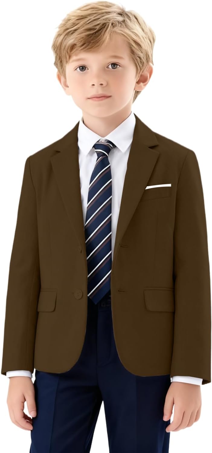 Boys Blazer Slim Fit Suit Jacket for Kids Retro Prom Party Tuxedos Outfit Toddler Blazer Wedding Homecoming Dress Coat