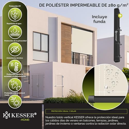 Toldo exterior vertical KESSER para evitar miradas vecinas y calor sofocante en balcón 7