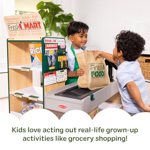 Melissa & Doug Fresh Mart Pretend Grocery Store, Kids Cash Register & Conveyor Belt - image 8