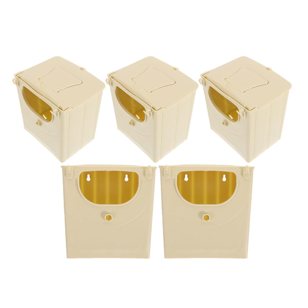 Caja Nido de Plástico Estable y Funcional 5 Piezas Proporciona Hábitat Seguro para Pájaros Pequeños y Periquitos para Jaulas para Aves en Cría y Descanso