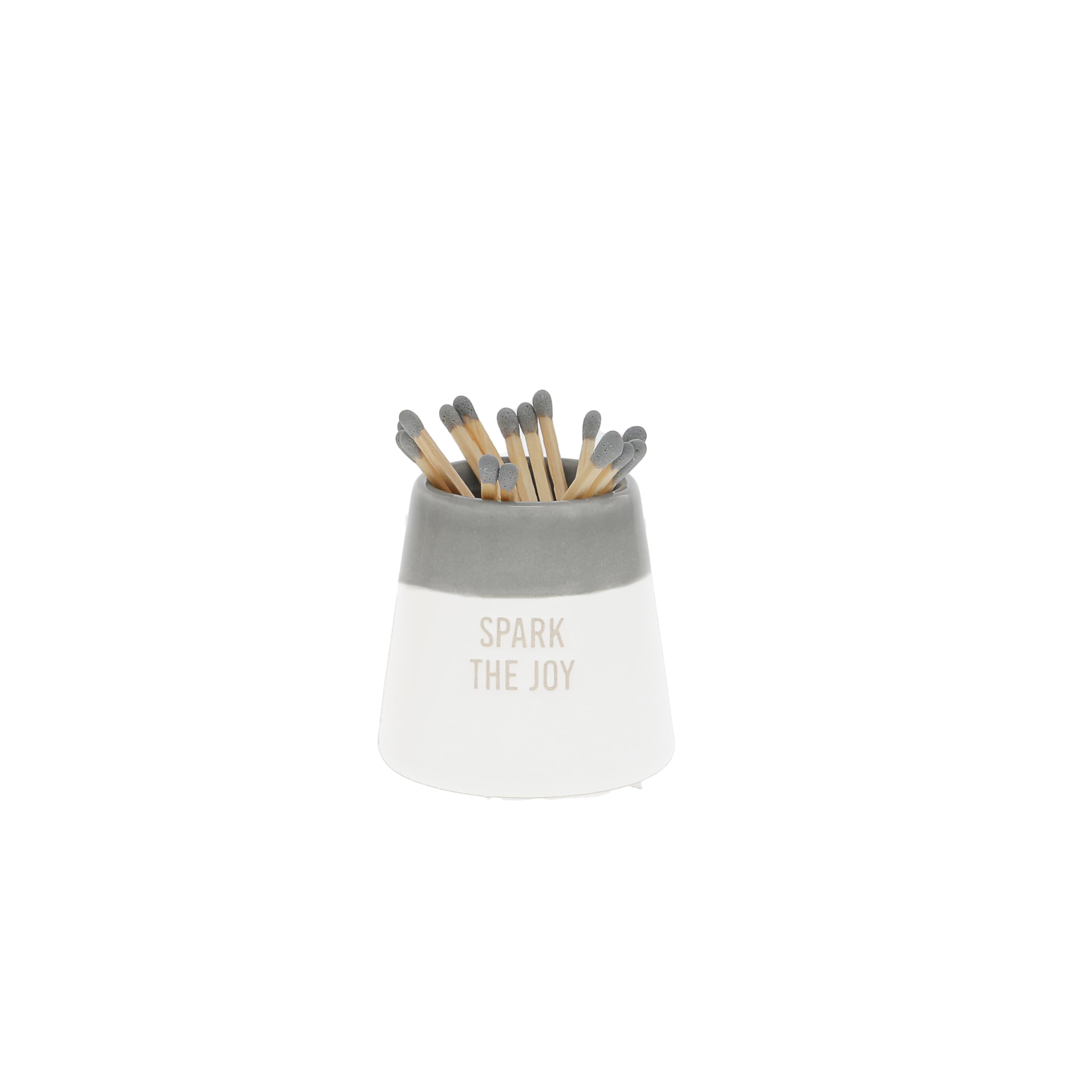 Pavilion Gift Company - Spark The Joy - Wooden Matches, Glass Cork Bottle & Stoneware Match Holder Set Bridal Bride To Be Engagement Wedding Reception Rehearsal Decor-image-4