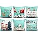 6 Packs Christmas Pillows Covers 18 X 18 Christmas Decorations Pillow Covers Christmas Decorative Throw Pillow Case Cushion Sofa Home Indoor Outdoor Party Decor