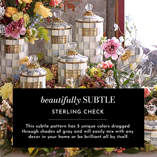 Mackenzie-Childs Sterling Check Serving Bowl, Large 12-Inch Enamel Serving Dish #TOP2