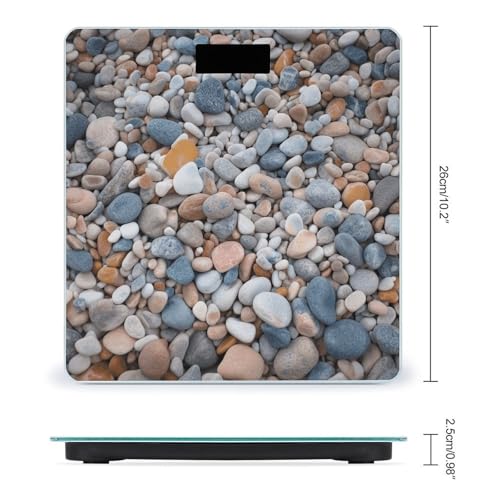 Báscula digital de baño estilo piedras coloridas 26x26cm miniatura 2