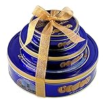 Sherwood Brands Butter Cookie Tower Holiday Gift Set, 3 Individual Tins, 4oz, 12oz & 32oz, Total 48oz - 3lb