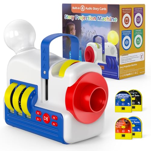 YEQOO Story Projector for Kids, Educational Story Dream Machine with 32 Stories & 4 Science Cartridges, Audio Books for Toddlers, Night Light & White Noise, Bedtime Story Player