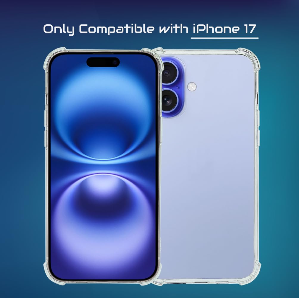 Etui przezroczyste na iPhone 17, tpu silikonowe clear case, wzmocnionymi narożne, ochroną krawędzi, odporne na zarysowania