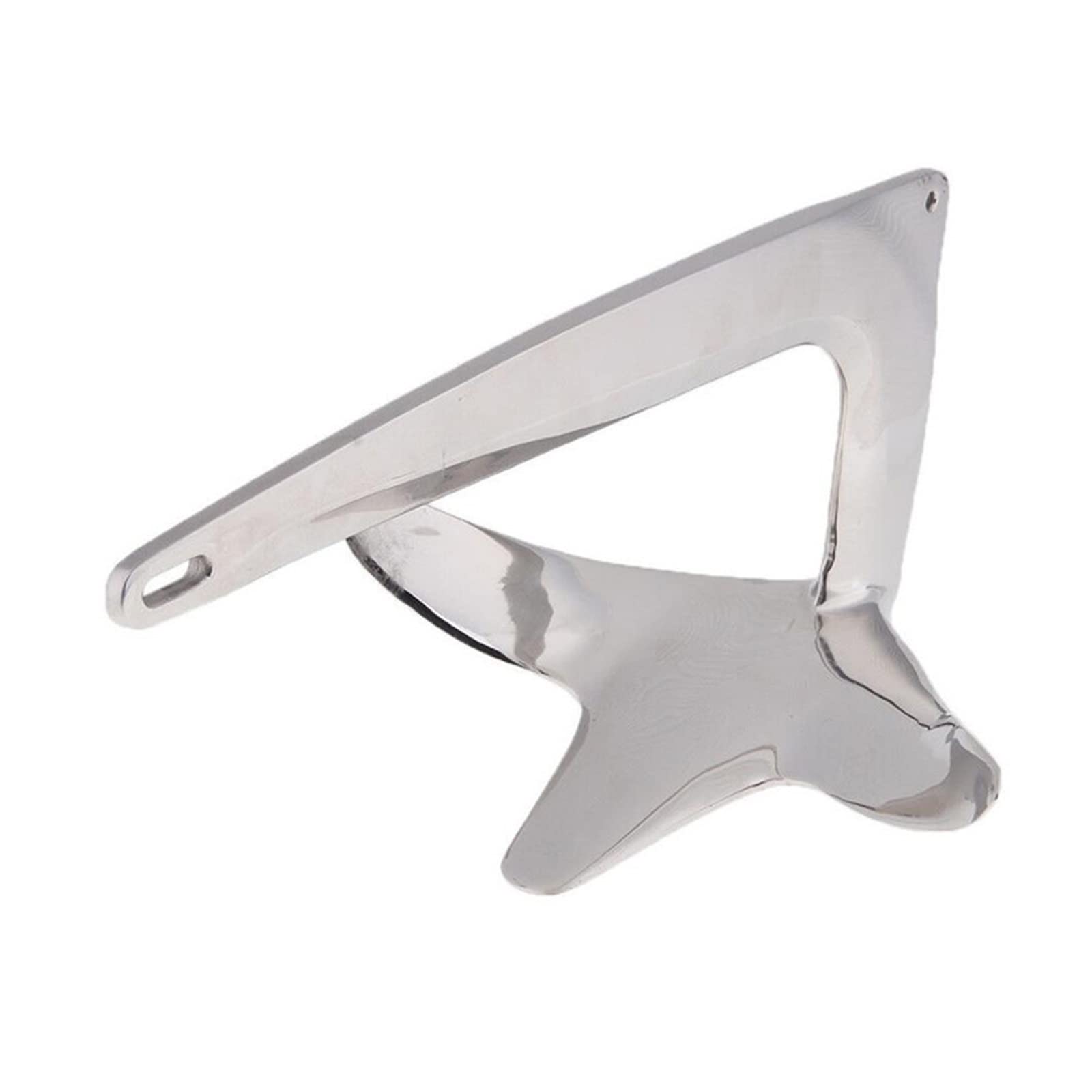Kjueq Silver 1Kg, 2Kg, 3Kg 316 Stainless Steel Ship Yacht Accessories Marine Hardware Stainless Steel Anchor Bruce Anchor(1Kg)