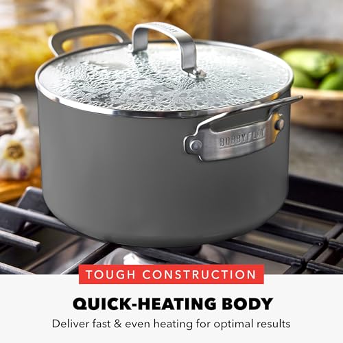 GreenPan x Bobby Flay 6QT Stockpot with Glass Lid, PFAS-Free Diamond Ceramic Nonstick Pot, Induction Suitable, Easy Clean Dishwasher & Oven Safe, Quick Heating, Pasta, Soups, Graphite - Thumbnail 5