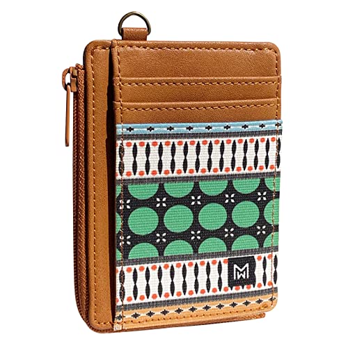 Image of Credit Card Holder Wallet for Women Slim Minimalist Wallet RFID Blocking Leather Wallets Elastic Front Pocket Wallet for Women with Zipper Pocket