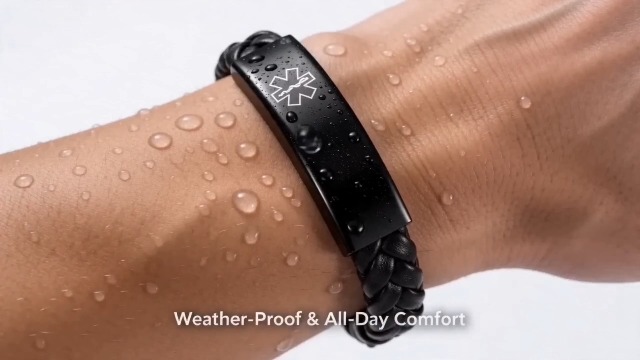 Pulsera de identificación trenzada con símbolo médico miniatura 7