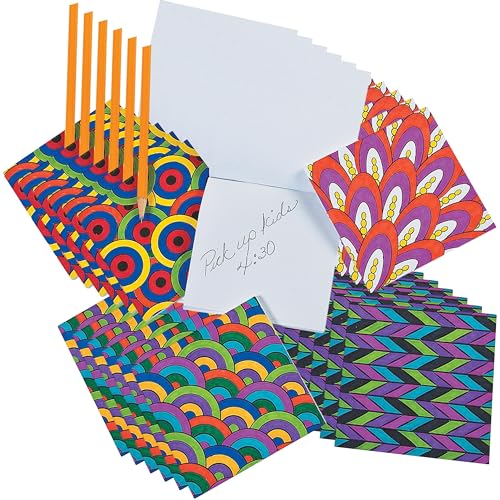 Image of Fun Express Color Your Own Doodle Notepads - Fun and Creative DIY Craft Kits for Kids - Ideal for Educational Activities Journaling and Learning Fun - Perfect for Classroom and Home - 24 Pieces