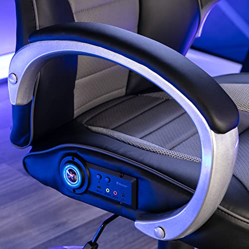 X Rocker Rogue Sound Office Chair, With Bluetooth, Wireless, Height Adjustable, 0777001, 26.33" X 23.58" X 44.01", Gray And Black #TOP5