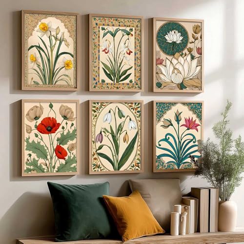 Image of kotart Premium Digital Madhubani Art Paintings with Frame for Home Decor - Wall Painting for Living Room - Pack of 6 (10x13, painting for wall decoration)