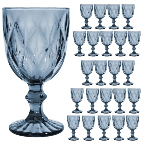 La mejor comparación de Venta de copas de cristal los 5 más buscados. 49 VITTORI Copas Vidrio Vino tinto Labrada Agua Cristal 245 ML (24, Azul cobalto)
