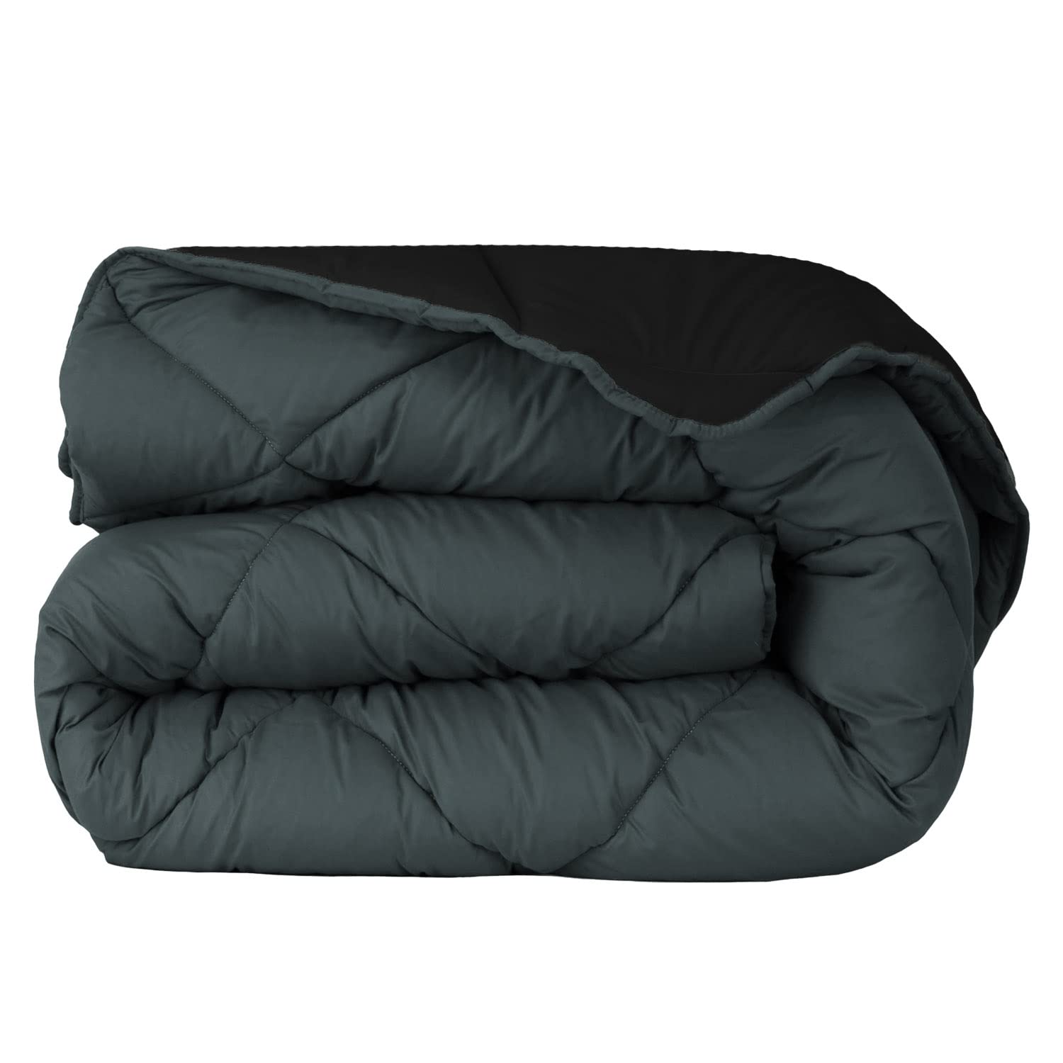 various Edredón Nórdico Bicolor - Edredón 400 gr/m² Microfibra de Poliéster 100% Reversible Transpirable Rellno Fibra Hueca siliconada válido para Cama de 150-250 x 270 cm Color Gris y Negro