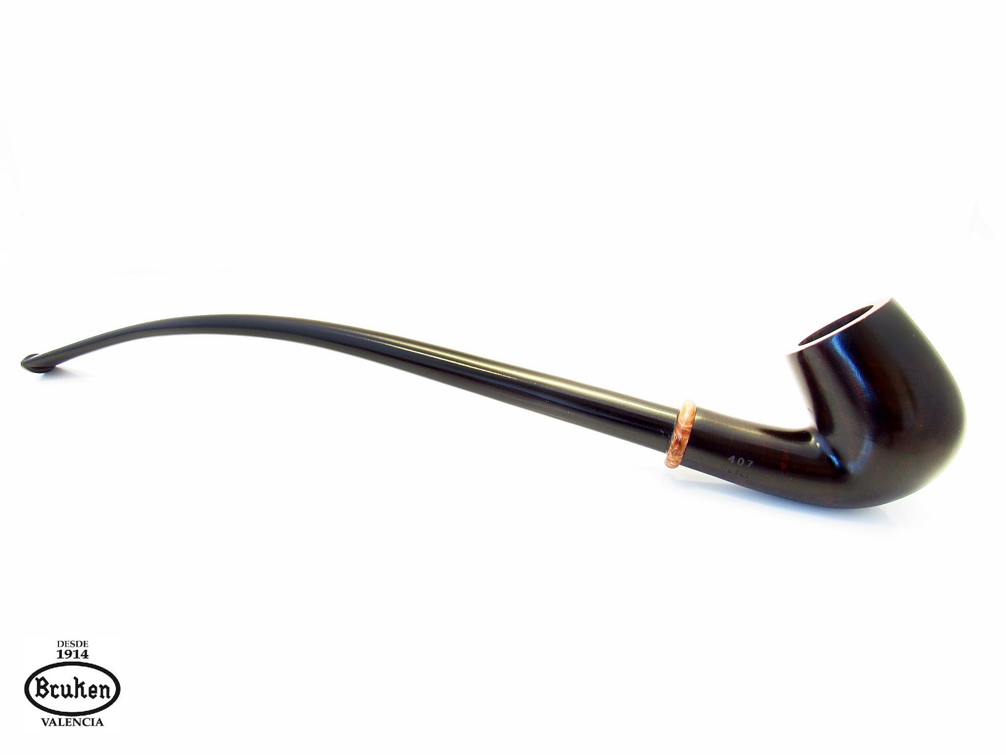 Fashion BRIAR Churchwarden - Pipa para fumar tabaco "BENT BILLIARD" (ENA) 265 mm/10,6 pulgadas de madera hecha a mano. Diseñada para fumadores de pipa y caja