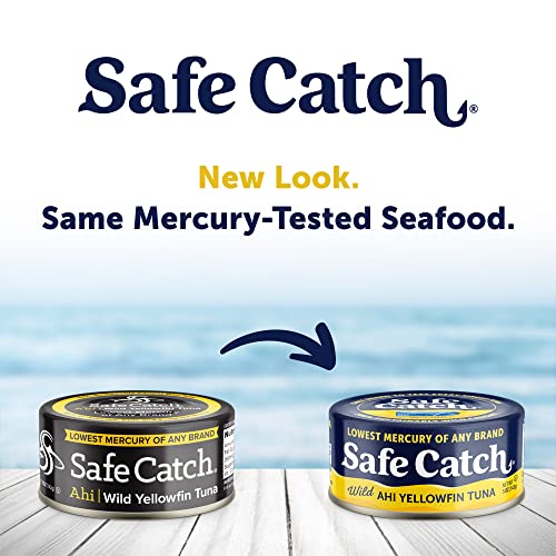 Safe Catch Ahi Tuna Wild Yellowfin Tuna Canned Low Mercury Can Tuna Fish Steak Gluten-Free Keto Food Non-Gmo Kosher Paleo-Friendly Protein Every Can Of Tuna Is Tested No Water Oil Tuna, Pack Of 6 #TOP5