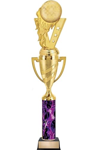 Crown Awards Personalized Purple Inferno Dodgeball Trophy, 14" Dodgeball Trophy Prize, Personalize with Free Engraving Prime
