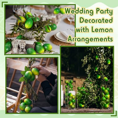 Image of 24 Pcs Fake Lemons 2.8 Inch Yellow and Green