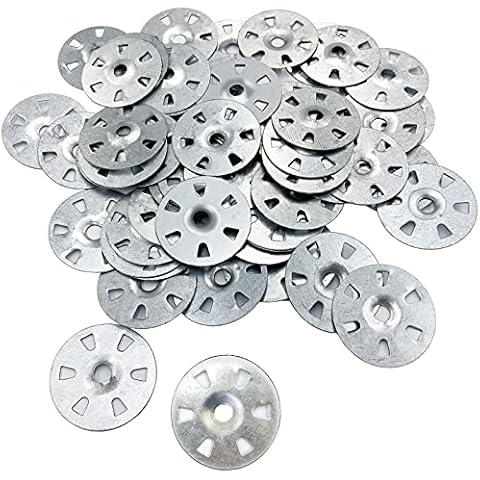 ESINO 100 Pieces Tile Backer Board Washers, Easy Fix Washers, 35mm Diameter Alloy Steel Fixing Washers for Insulation Thermoboard Backer Boards Cover