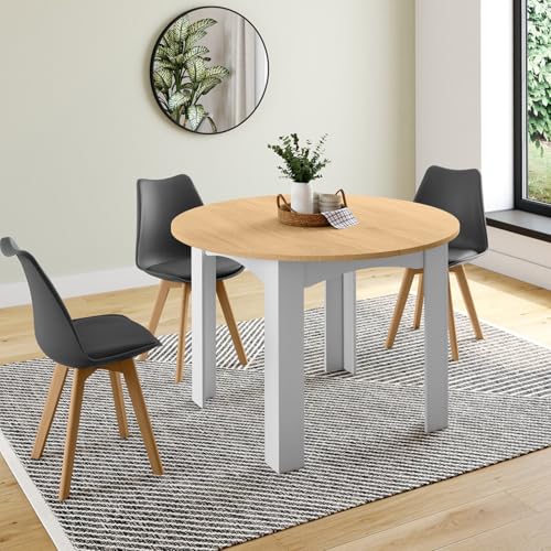 Table à manger ronde extensible 4-8 Dona 110-150 IDMarket