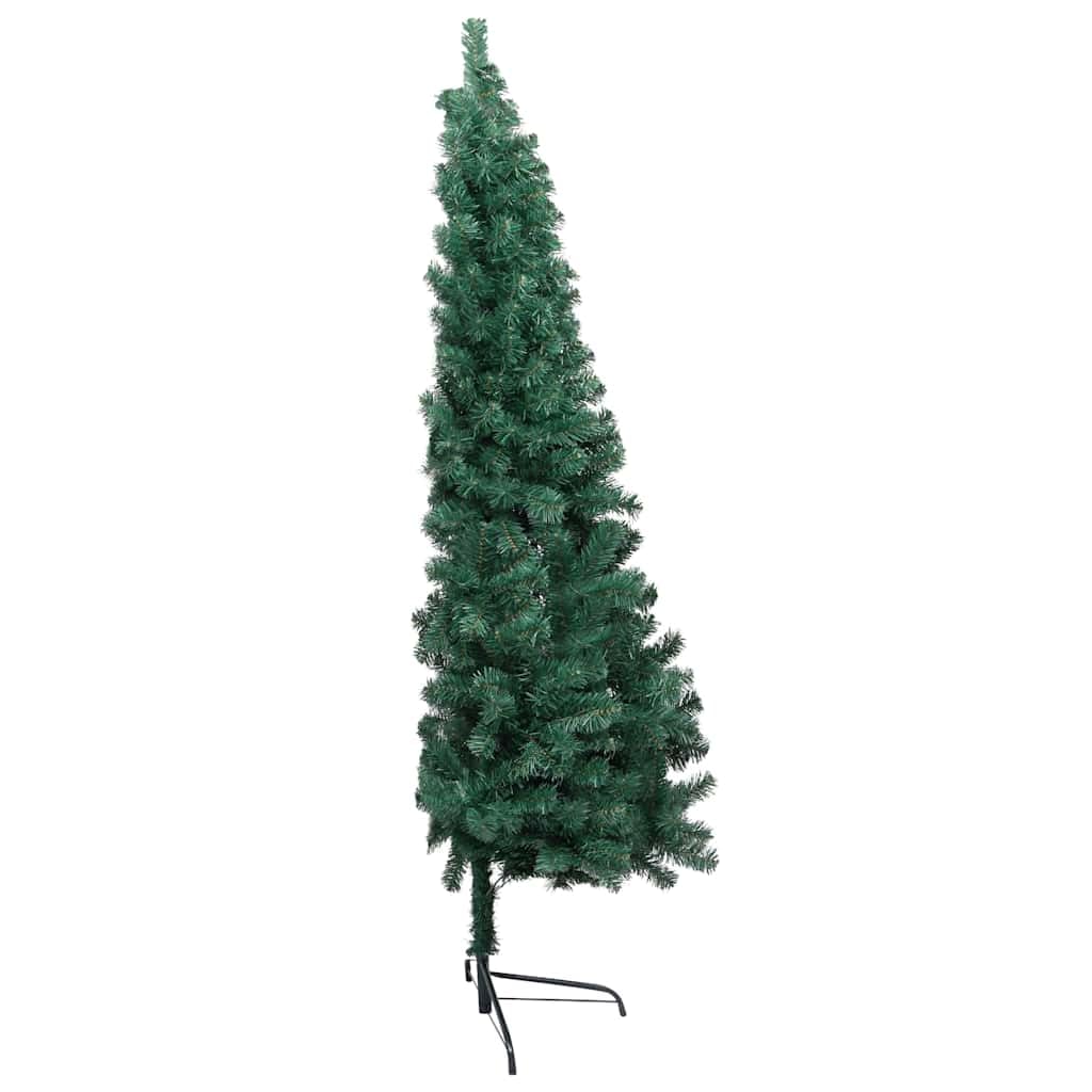 Medio Árbol De Navidad Artificial Verde 120 Cm De PVC con Iluminación LED y Bolas Decorativas, Ahorra Espacio, Montaje Fácil, Reutilizable, Christmas Tree Ideal para Pared y Esquina