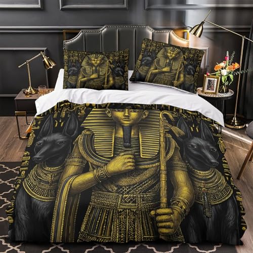 Housse de couette Pharaon imprimé 3D en microfibre ultra douce 140x200 - 2