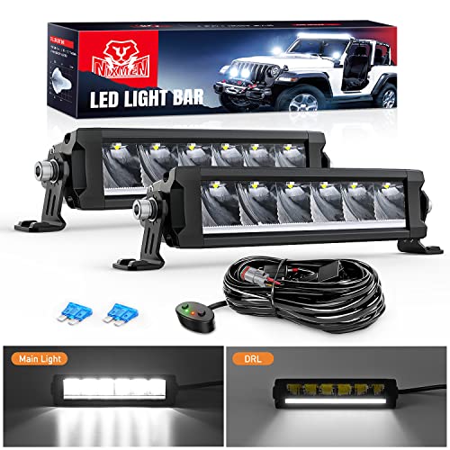 Image of Nilight Pro Series 2PCS 9 Inch Single Row Slim LED Light Bar with DRL