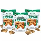 Terranean Za’atar Pita Chips, Seed Oil Free, Twice-Baked Pita Snack Made with Avocado Oil, Hand Harvested Mediterranean Sea Salt, Vegan, Kosher, Halal, NonGMO Chips for Hummus, Soups and Mezze, 6.5 oz - 3 Pack