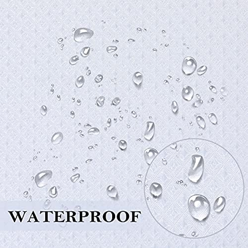 CAROMIO Cafe Curtain Waterproof Kitchen Curtains Waffle Weave Short Curtains for Bathroom Windows Blackout Short Curtains Embossed Textured Curtains for Bedroom, White, 30W x 30" L, Set of 2