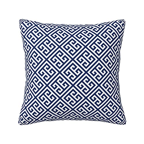 Ubouigr Navy Blue Greek Key Maze Frame Throw Pillow Covers, Super Soft and Breathable Pillowcases for Entryway Guestroom Porch Couch Housewarming,18 X 18 Inches