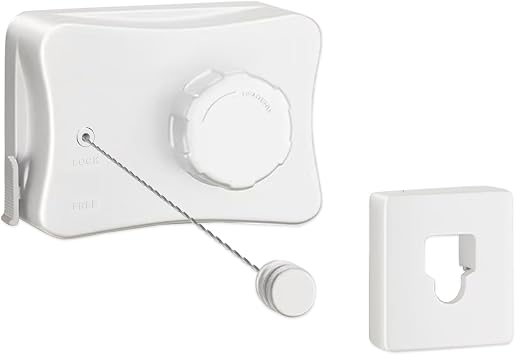 Retractable Clothesline,Wall-Mounted Indoor Clothes Line for Hanging Dry and Wet Clothes on Heavy Duty Outdoor Clothing Lines 16.7 ft White