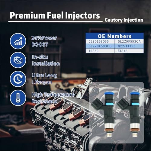 Gautory 0280158055 Injetores de combustível compatíveis com Ford Mustang Ranger Explorer Sport Trac