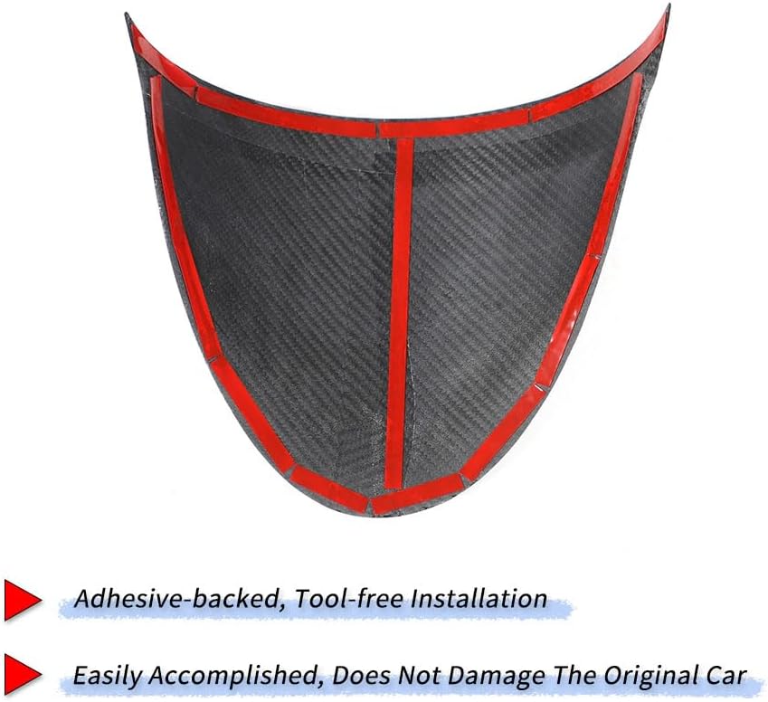 for 2007-2015 Fiat 500, Dashboard Trim Panel Protective Cover, Real Carbon Fiber Car Center Console Interior Modification Accessory (Balck Carbon - Style B)