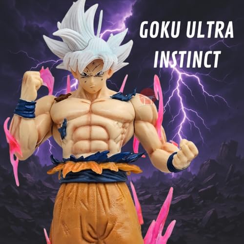 Image of Goku Ultra Instinct Action Figure Dragon Ball Z | 23cm White Hair Mastered UI Goku Collectible Statue with Aura Effects | Goku Ultra Instinct Action Figurine for Anime Fans & Collectors